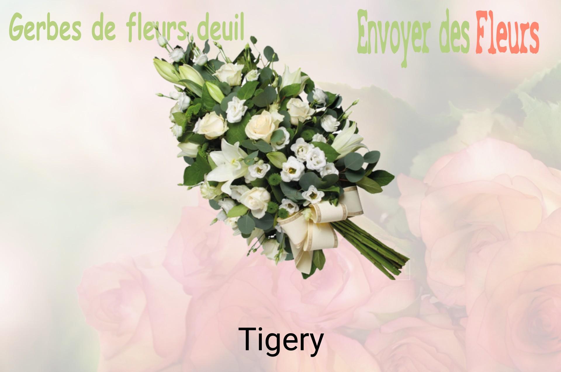 Gerbe de fleurs de deuil livrée à Tigery